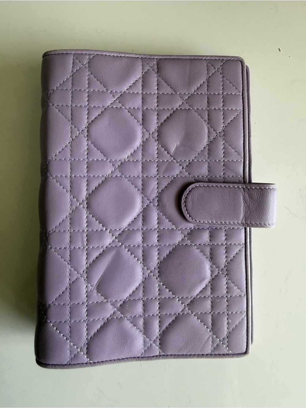 RARE Dior Lavender Quilted Leather MM Personal size Agenda